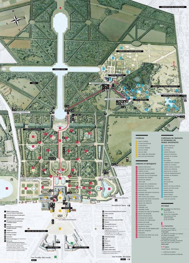 plattegrond van de paleistuinen